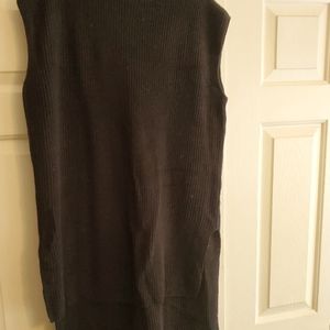 Nene Leakes Mock Neck Sleeveless Tunic Sweater Sz L Black NEW